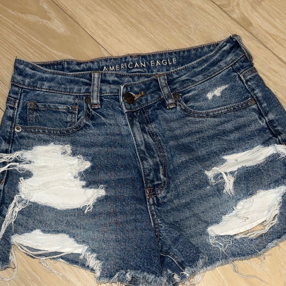 American Eagle Outfitters Distressed Blue Jean Shorts